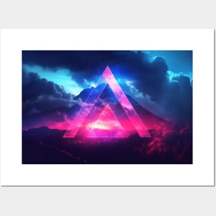 Vaporwave Triangle Chillwave Neon Posters and Art